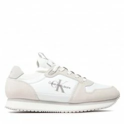 Damen Halbschuhe Sneakers CALVIN KLEIN JEANS - Runner Sock Lace Up YM0YM00553 Bright White YAF