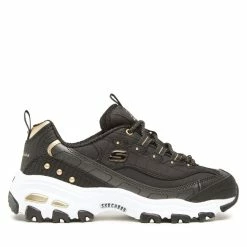 Damen Halbschuhe Sneakers Skechers - Ladies Night 149267/BKGD Black/Gold